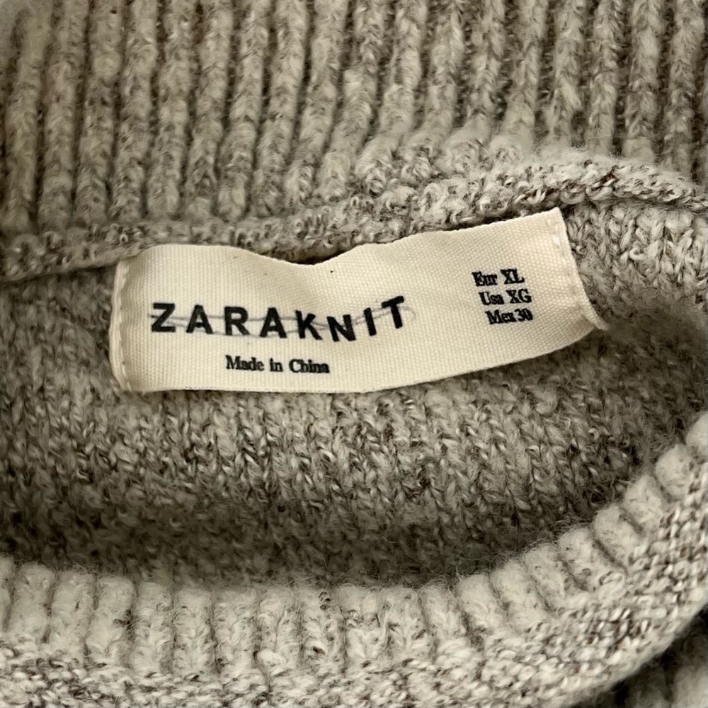 Zara Women's Bell Sleeve Mock Neck Knit Sweater Size XL Oatmeal Pullover Cozy - Picture 8 of 11